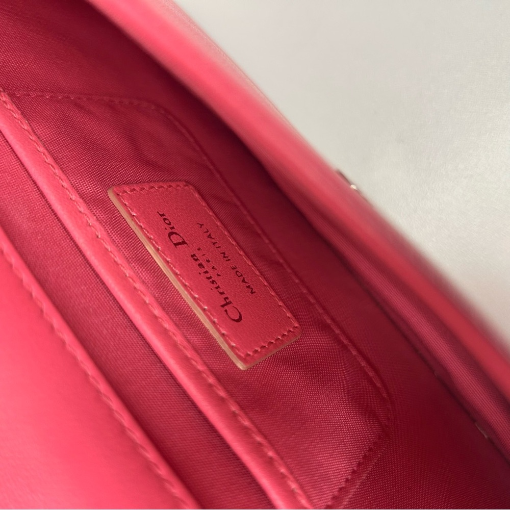 Dior Lambskin Cannage Lady Dior Fuchsia Clutch with Chain - Picture 11 of 12